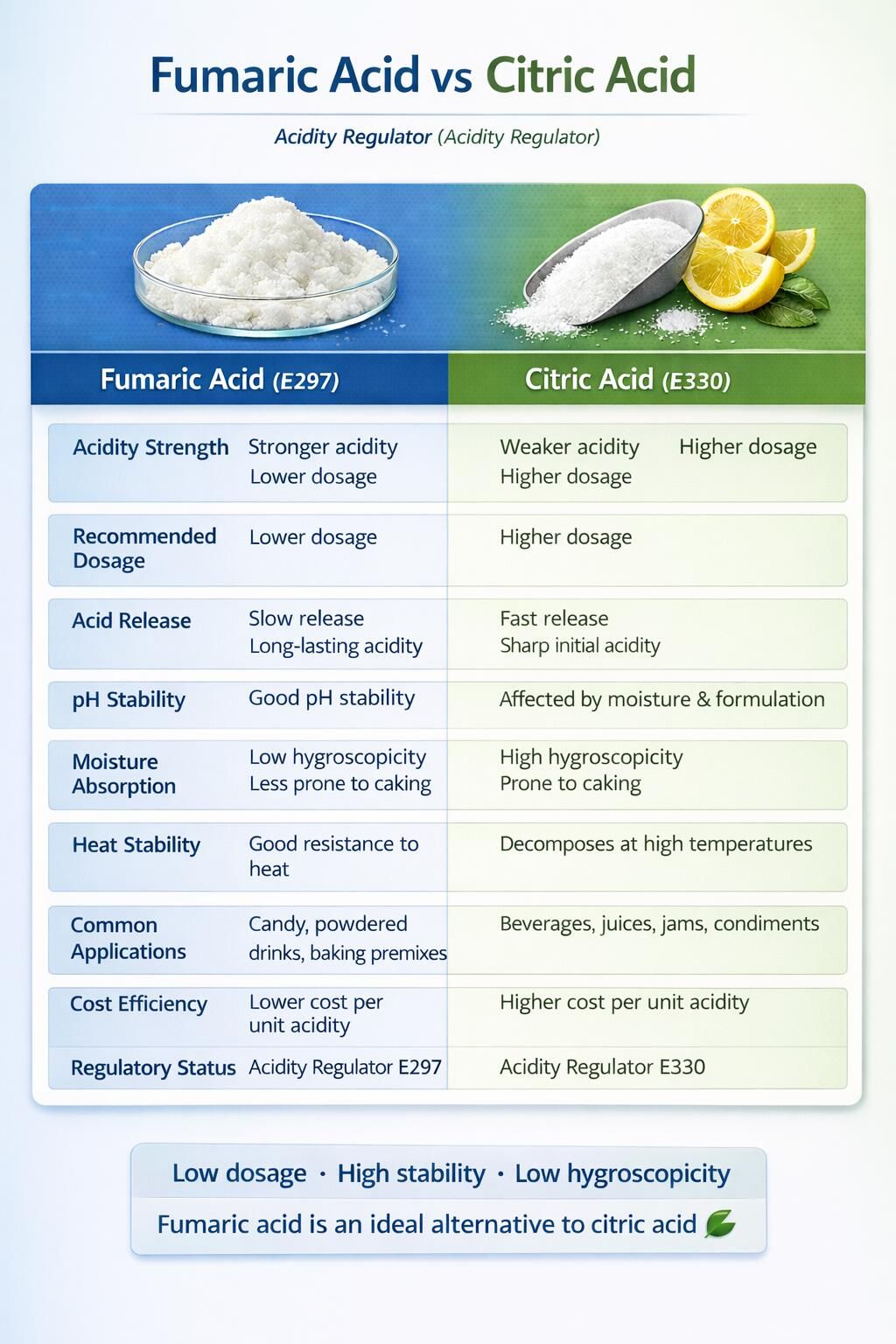 Citric Acid VS Fumaric Acid Ácido Cítrico VS Ácido Fumárico